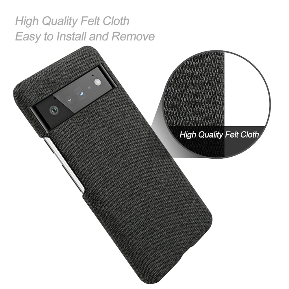 For Google Pixel 6 Pro Cloth Coated Hard PC Shockproof Non-Slip Phone Case Anti-Fingerprints Cover