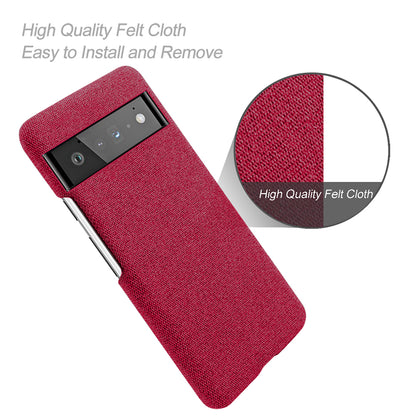 For Google Pixel 6 Pro Cloth Coated Hard PC Shockproof Non-Slip Phone Case Anti-Fingerprints Cover