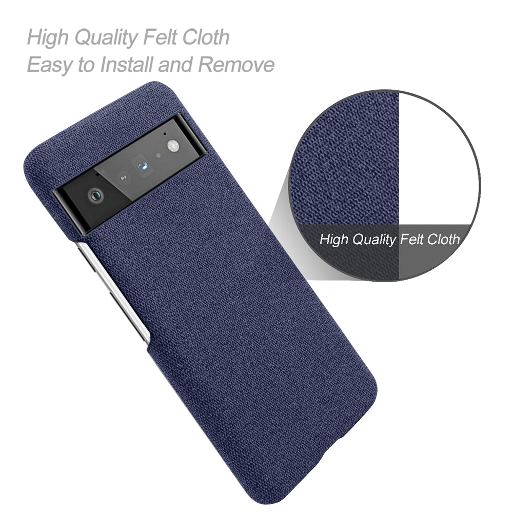 For Google Pixel 6 Pro Cloth Coated Hard PC Shockproof Non-Slip Phone Case Anti-Fingerprints Cover