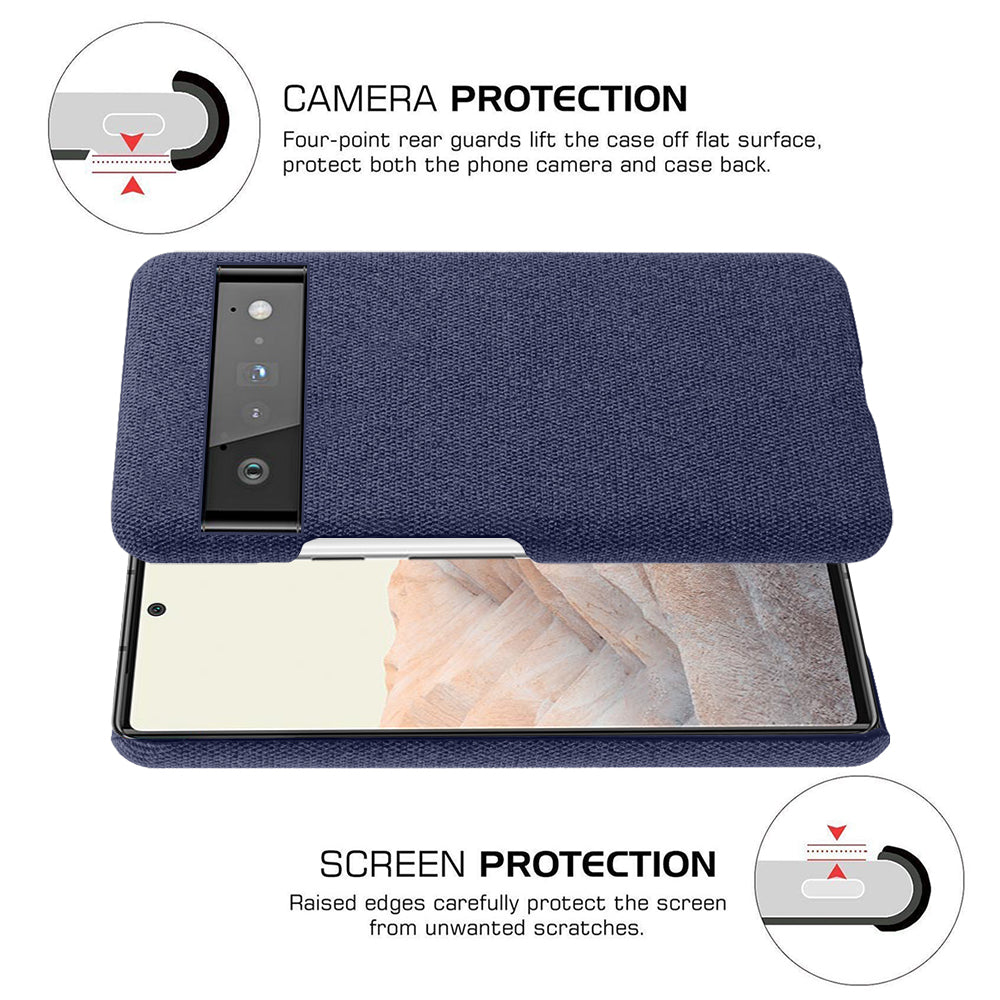 For Google Pixel 6 Pro Cloth Coated Hard PC Shockproof Non-Slip Phone Case Anti-Fingerprints Cover