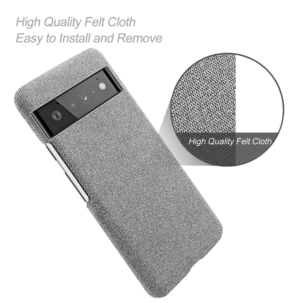 For Google Pixel 6 Pro Cloth Coated Hard PC Shockproof Non-Slip Phone Case Anti-Fingerprints Cover