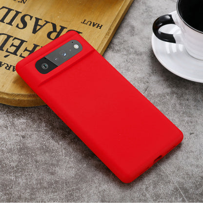 Mobile Phone Bag Case for Google Pixel 6 Liquid Silicone Shockproof Phone Cover with Strap