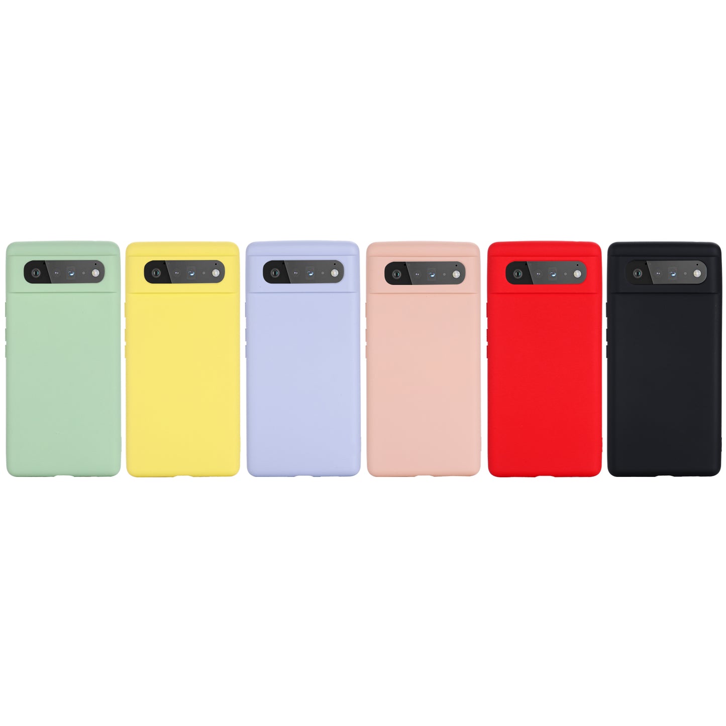 Mobile Phone Bag Case for Google Pixel 6 Liquid Silicone Shockproof Phone Cover with Strap