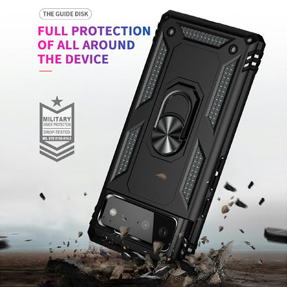 Military Grade PC + TPU Shockproof Hybrid Cover with Rotary Ring Kickstand for Google Pixel 6