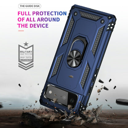 Military Grade PC + TPU Shockproof Hybrid Cover with Rotary Ring Kickstand for Google Pixel 6