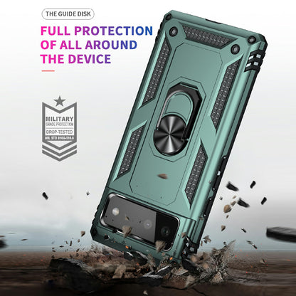 Military Grade PC + TPU Shockproof Hybrid Cover with Rotary Ring Kickstand for Google Pixel 6