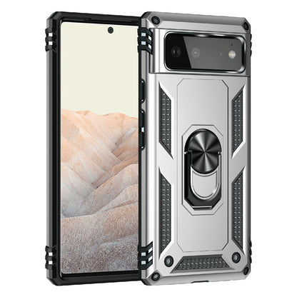 Military Grade PC + TPU Shockproof Hybrid Cover with Rotary Ring Kickstand for Google Pixel 6