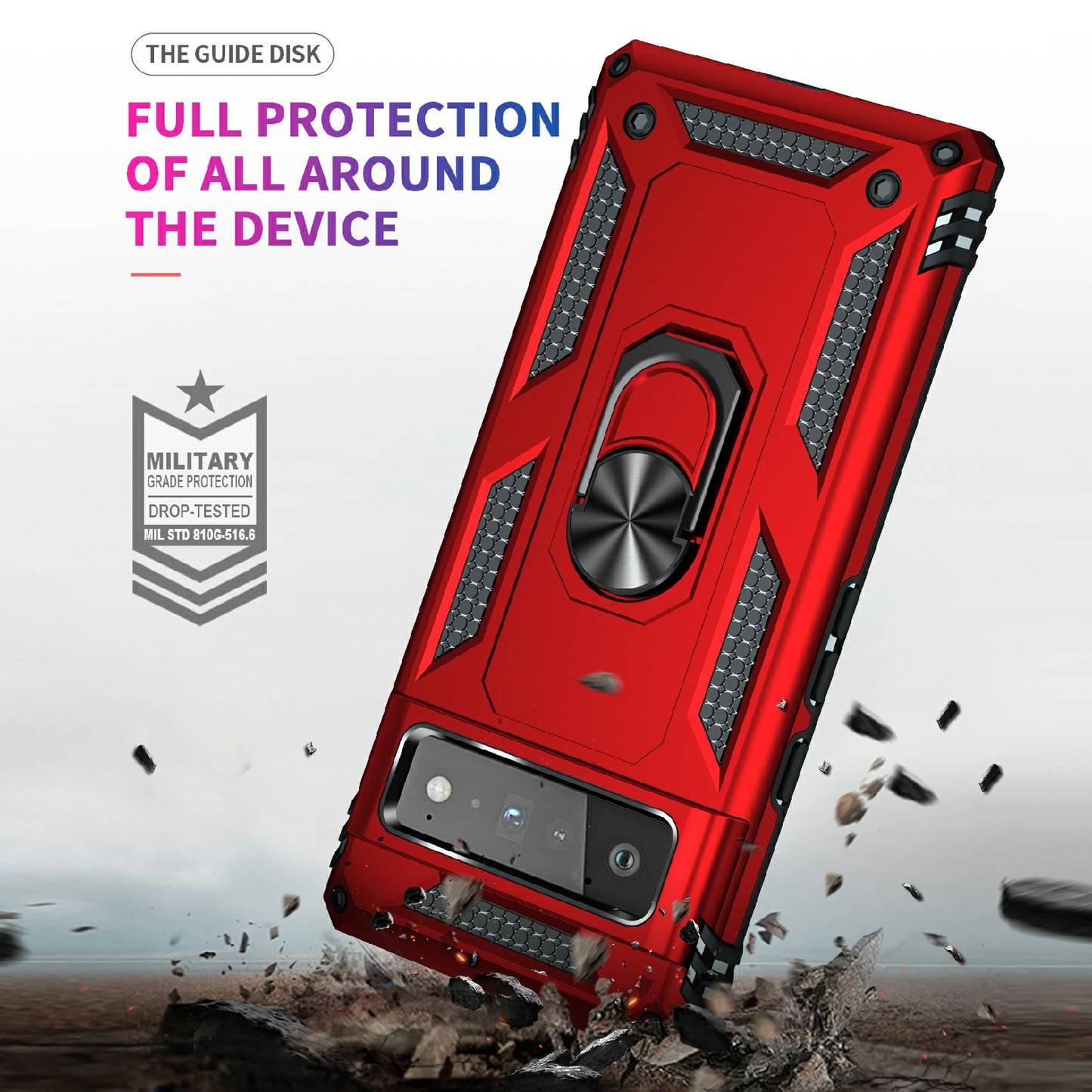 Military Grade Kickstand Design Shockproof PC TPU Hybrid Case Phone Shell for Google Pixel 6 Pro