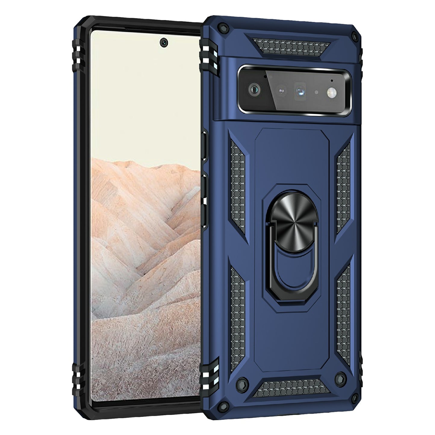 Military Grade Kickstand Design Shockproof PC TPU Hybrid Case Phone Shell for Google Pixel 6 Pro