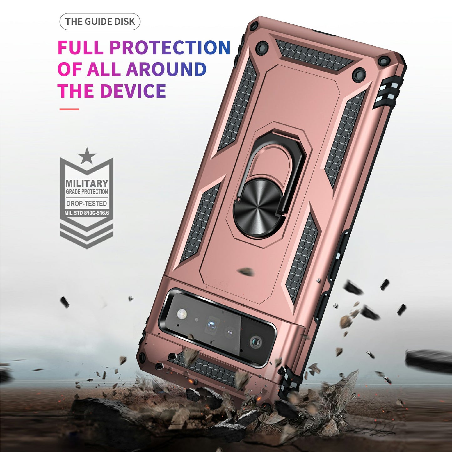 Military Grade Kickstand Design Shockproof PC TPU Hybrid Case Phone Shell for Google Pixel 6 Pro