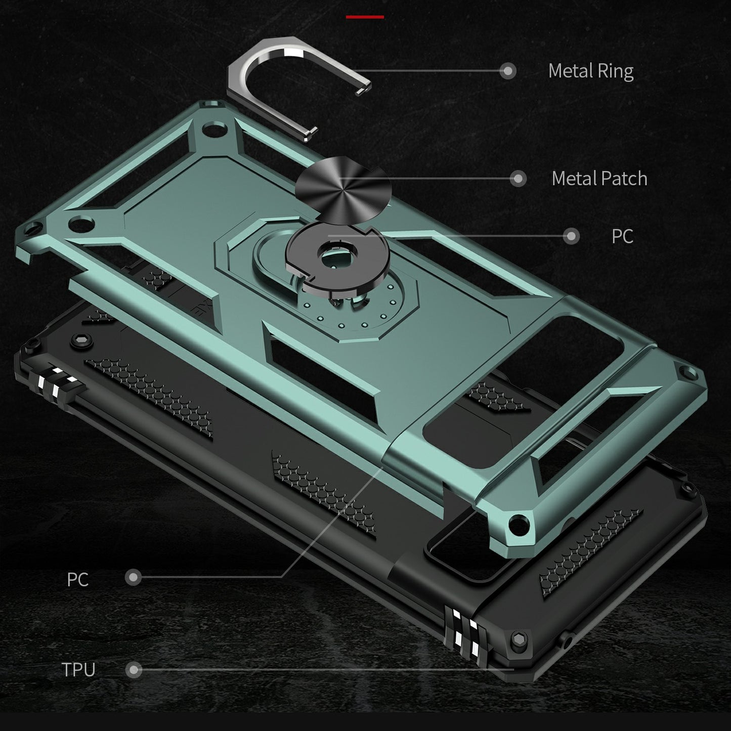 Military Grade Kickstand Design Shockproof PC TPU Hybrid Case Phone Shell for Google Pixel 6 Pro