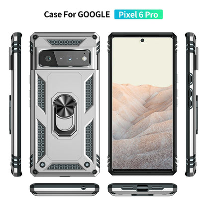 Military Grade Kickstand Design Shockproof PC TPU Hybrid Case Phone Shell for Google Pixel 6 Pro