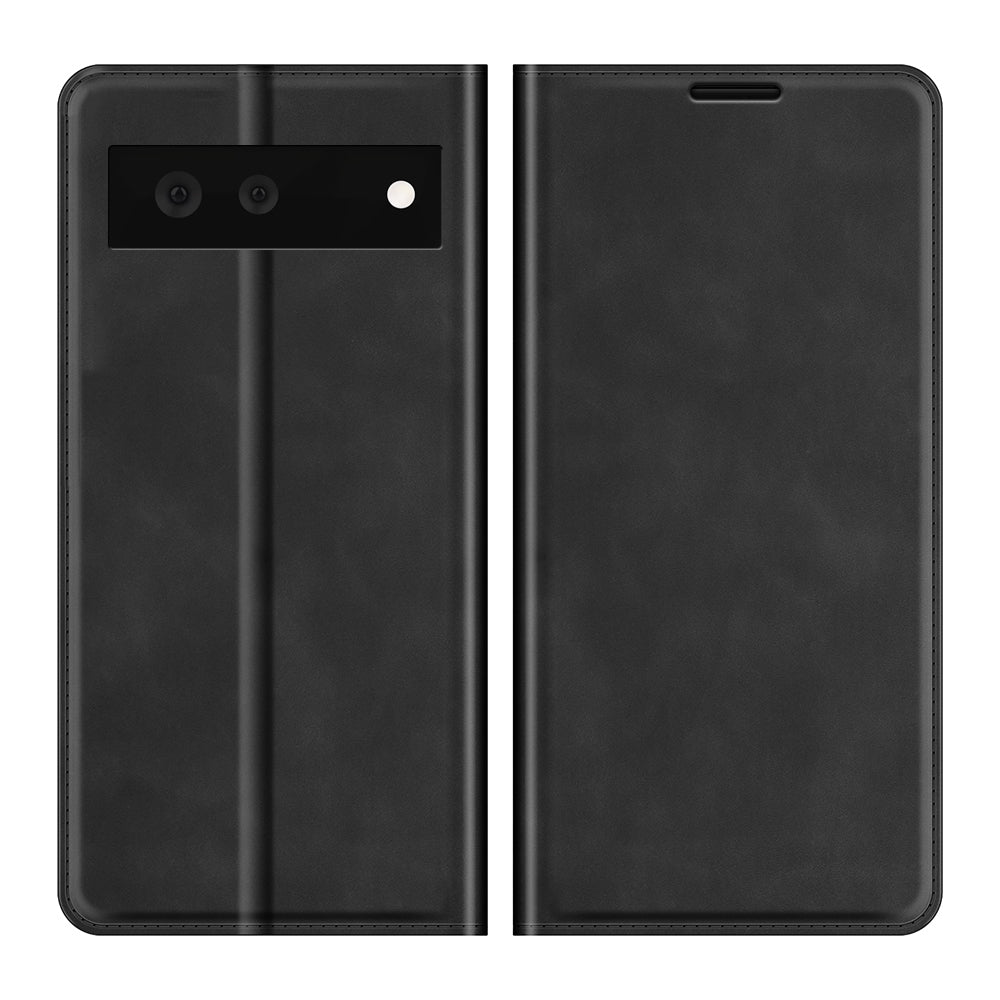 Skin-touch Feel Auto-absorbed Wallet Design Leather Cover Case for Google Pixel 6