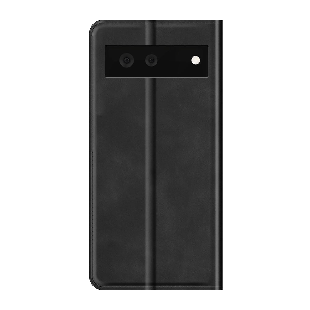 Skin-touch Feel Auto-absorbed Wallet Design Leather Cover Case for Google Pixel 6