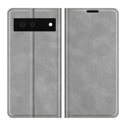 Skin-touch Feel Auto-absorbed Wallet Design Leather Cover Case for Google Pixel 6