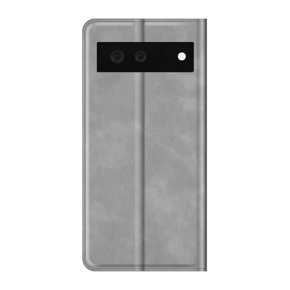 Skin-touch Feel Auto-absorbed Wallet Design Leather Cover Case for Google Pixel 6