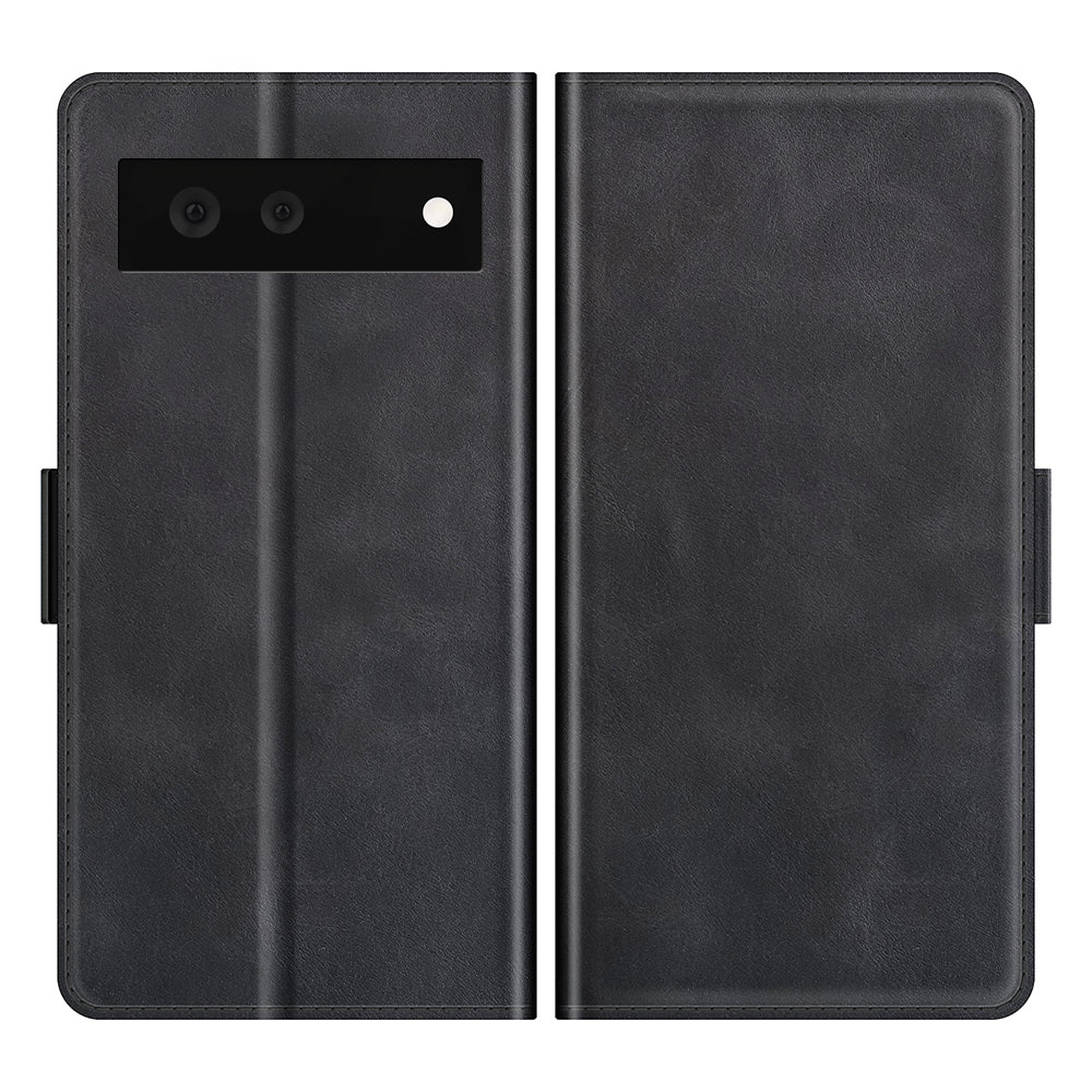 Folio Flip Magnetic Clasp Closure PU Leather Phone Cover Case with Stand for Google Pixel 6