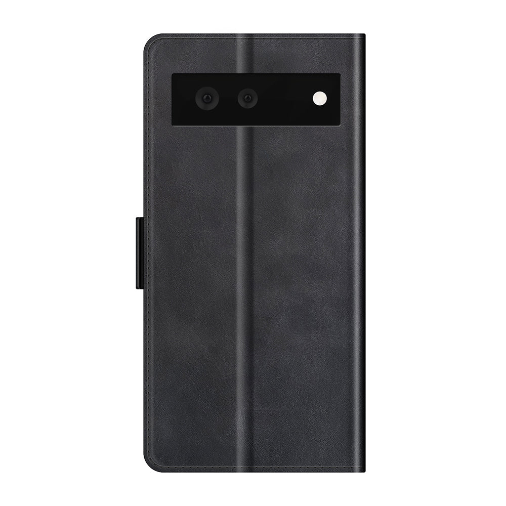 Folio Flip Magnetic Clasp Closure PU Leather Phone Cover Case with Stand for Google Pixel 6