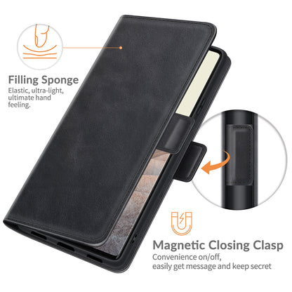 Folio Flip Magnetic Clasp Closure PU Leather Phone Cover Case with Stand for Google Pixel 6