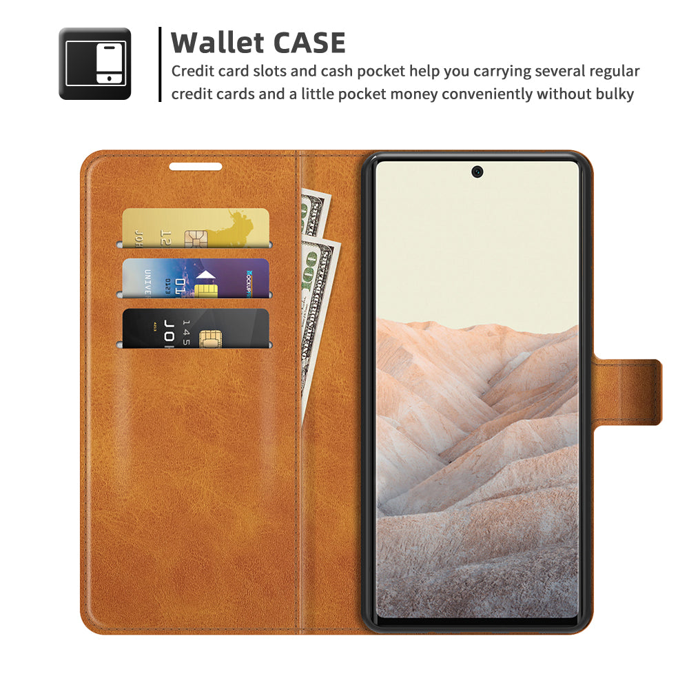 Folio Flip Leather Wallet Protective Case Phone Stand Cover Shell for Google Pixel 6