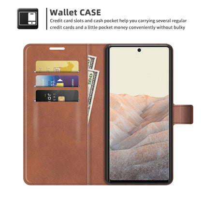 Folio Flip Leather Wallet Protective Case Phone Stand Cover Shell for Google Pixel 6