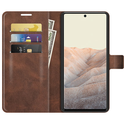 Folio Flip Leather Wallet Protective Case Phone Stand Cover Shell for Google Pixel 6