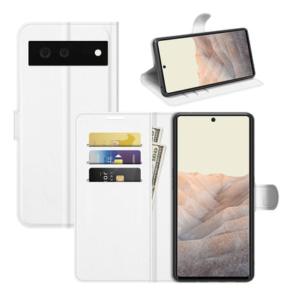 Magnetic Design Litchi Texture Horizontal Flip PU Leather + TPU Full Coverage Stand Wallet Case for Google Pixel 6