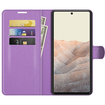 Magnetic Design Litchi Texture Horizontal Flip PU Leather + TPU Full Coverage Stand Wallet Case for Google Pixel 6