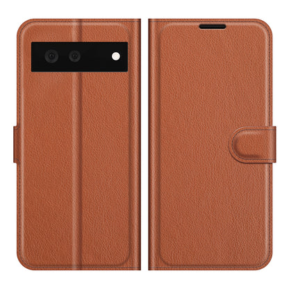 Magnetic Design Litchi Texture Horizontal Flip PU Leather + TPU Full Coverage Stand Wallet Case for Google Pixel 6