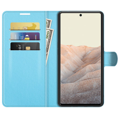 Magnetic Design Litchi Texture Horizontal Flip PU Leather + TPU Full Coverage Stand Wallet Case for Google Pixel 6