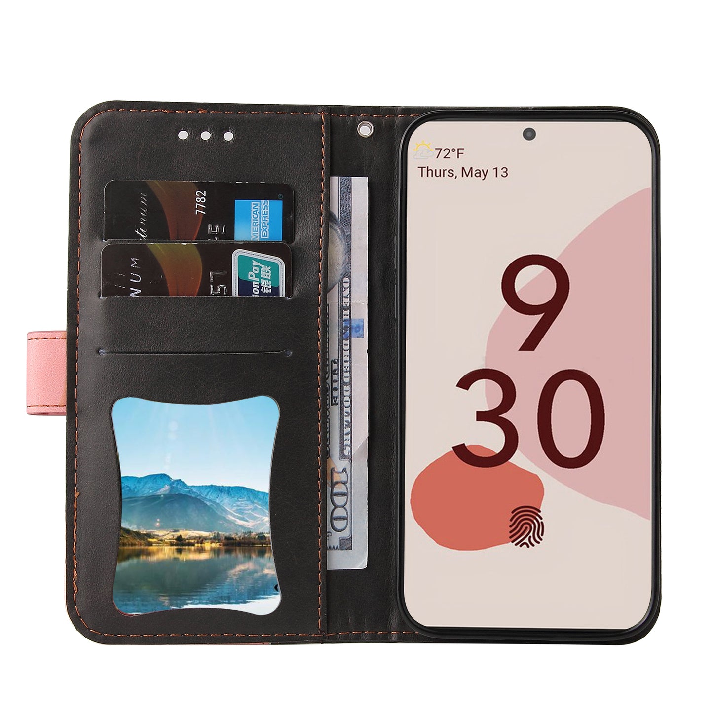 Two-Color Style Magnetic Soft TPU + PU Shockproof Flip Cover Wallet with Strap for Google Pixel 6