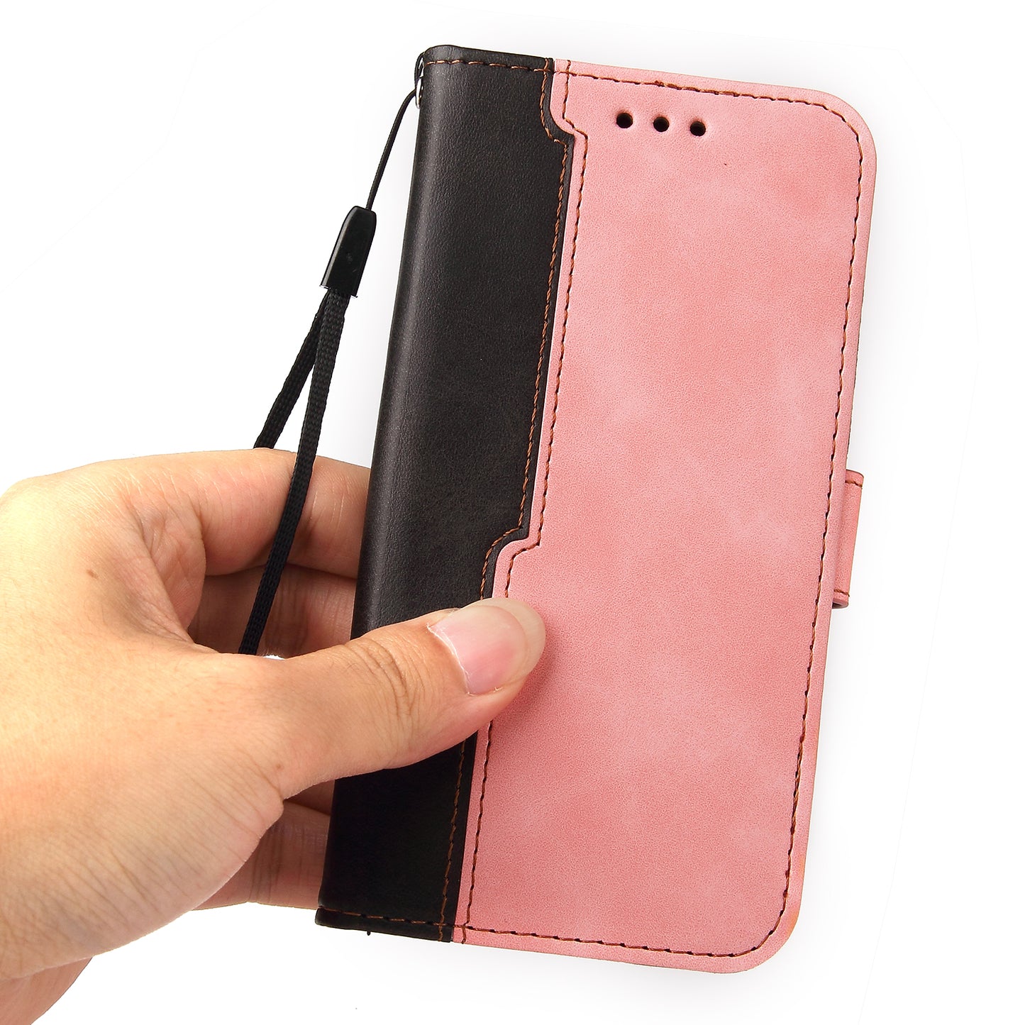 Two-Color Style Magnetic Soft TPU + PU Shockproof Flip Cover Wallet with Strap for Google Pixel 6