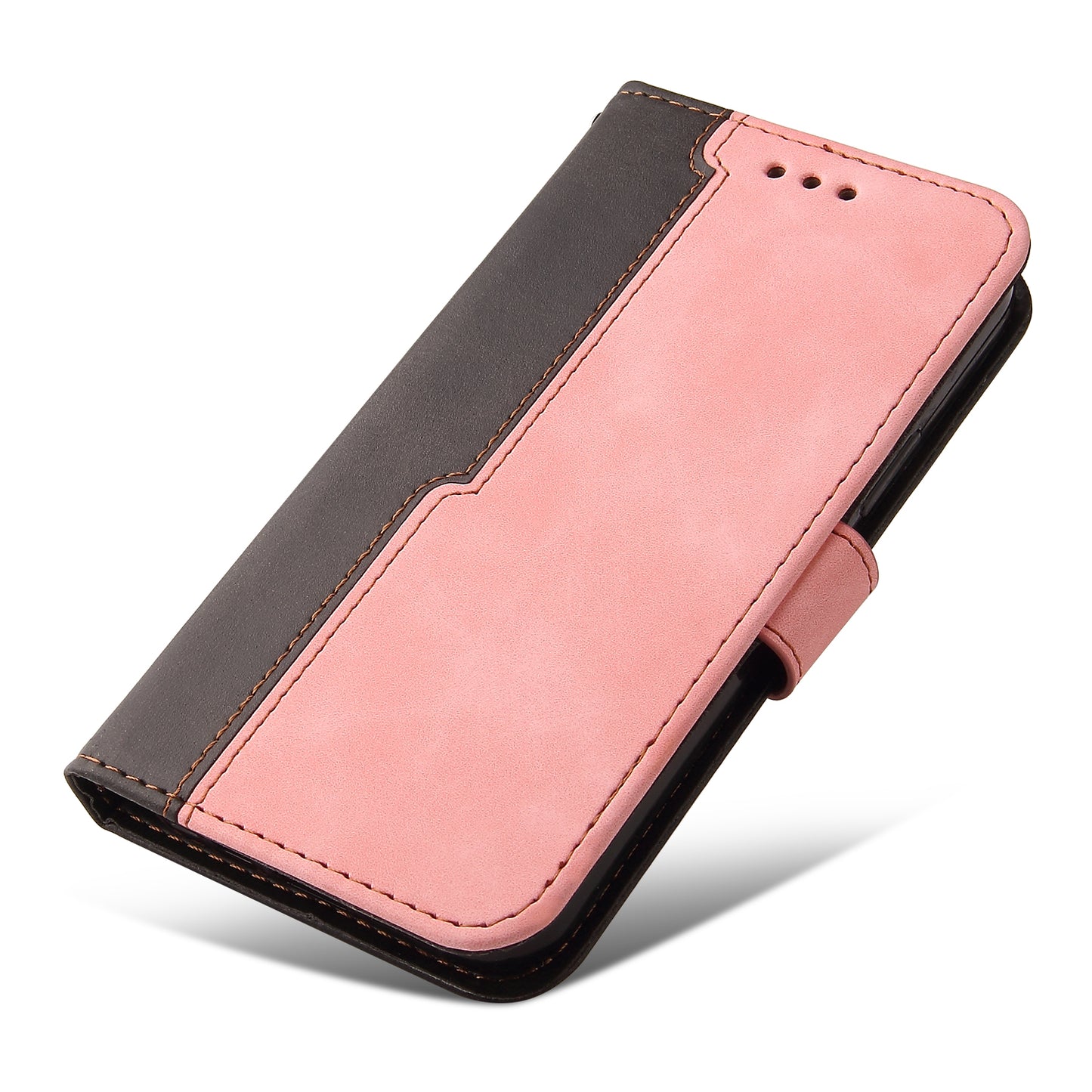 Two-Color Style Magnetic Soft TPU + PU Shockproof Flip Cover Wallet with Strap for Google Pixel 6