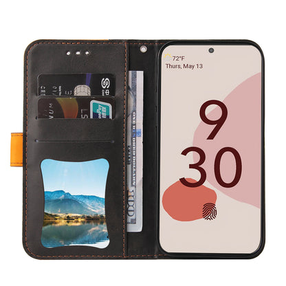 Two-Color Style Magnetic Soft TPU + PU Shockproof Flip Cover Wallet with Strap for Google Pixel 6