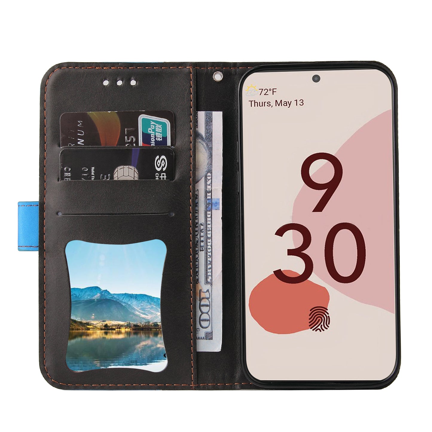 Two-Color Style Magnetic Soft TPU + PU Shockproof Flip Cover Wallet with Strap for Google Pixel 6