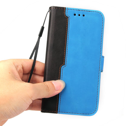 Two-Color Style Magnetic Soft TPU + PU Shockproof Flip Cover Wallet with Strap for Google Pixel 6