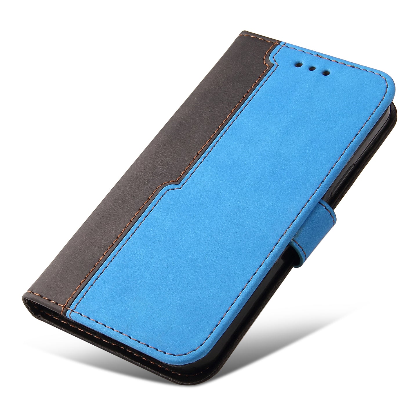 Two-Color Style Magnetic Soft TPU + PU Shockproof Flip Cover Wallet with Strap for Google Pixel 6