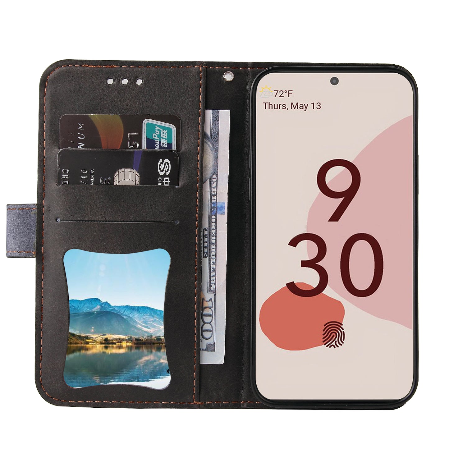 Two-Color Style Magnetic Soft TPU + PU Shockproof Flip Cover Wallet with Strap for Google Pixel 6