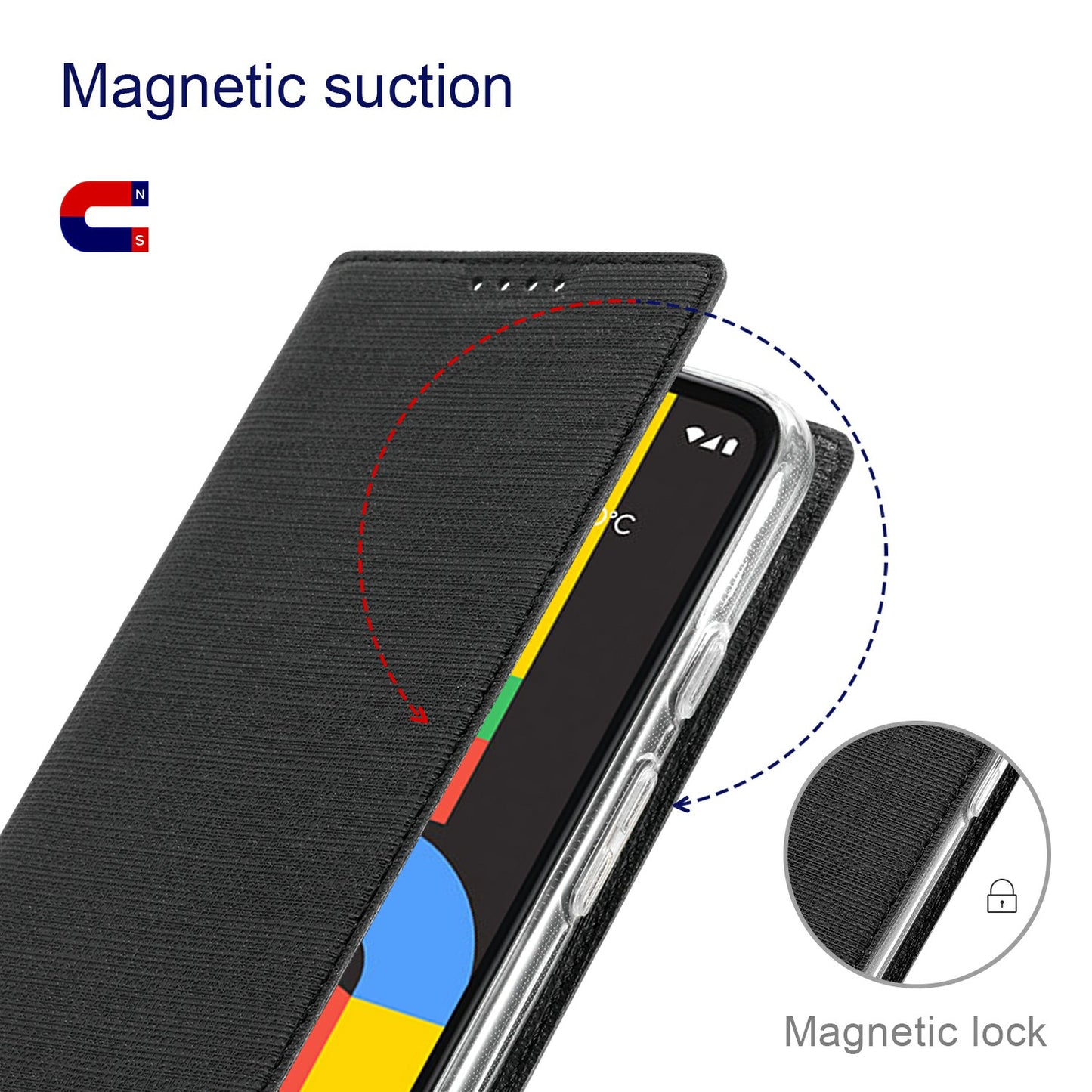 VILI DMX Series PU Leather Flip Folio Magnetic Protective Stand Cover with Card Slot Holder for Google Pixel 6