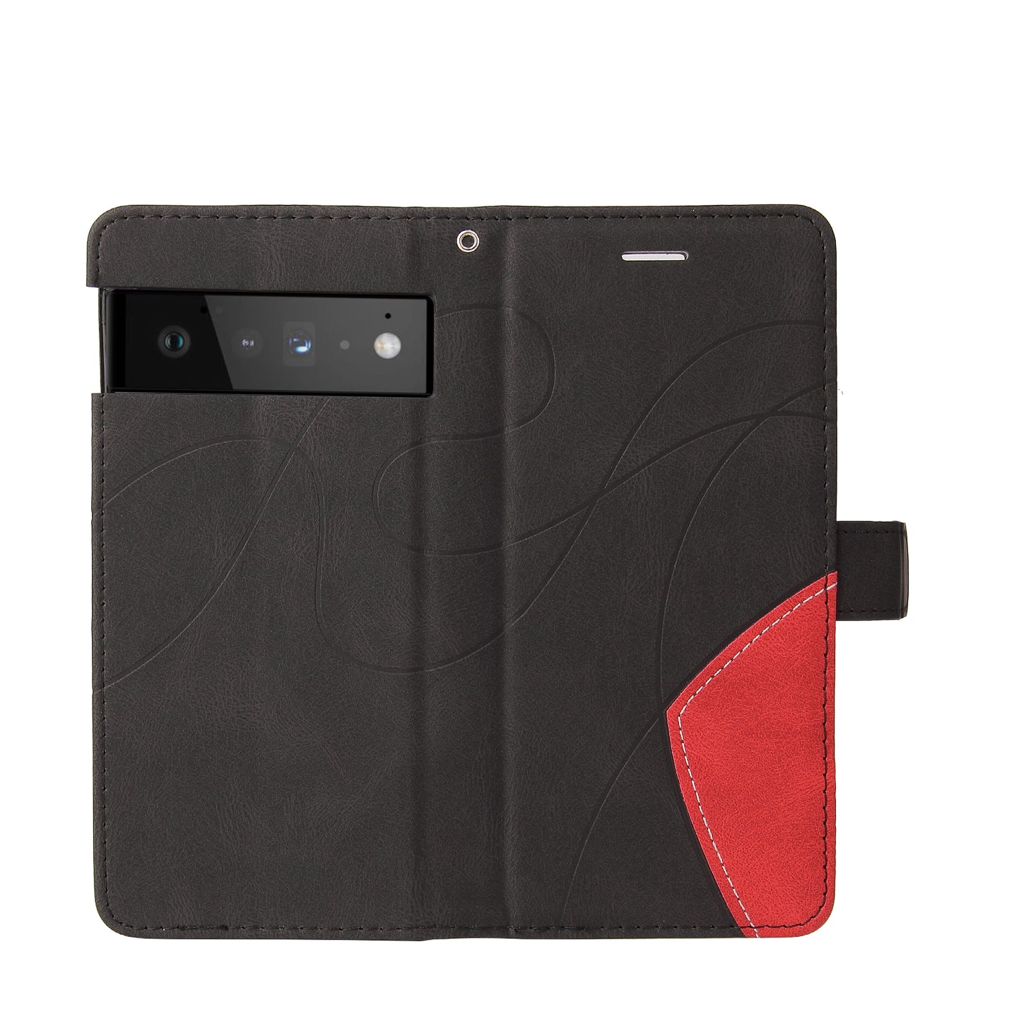 KT Leather Series-1 Bi-color Splicing PU Leather Wallet Case Flip Stand Cover with Wrist Strap for Google Pixel 6