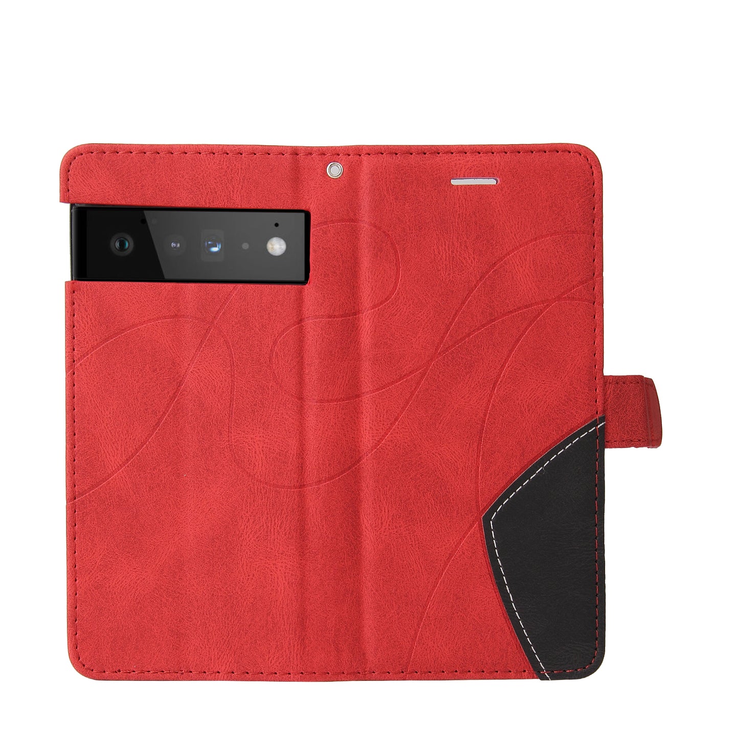 KT Leather Series-1 Bi-color Splicing PU Leather Wallet Case Flip Stand Cover with Wrist Strap for Google Pixel 6