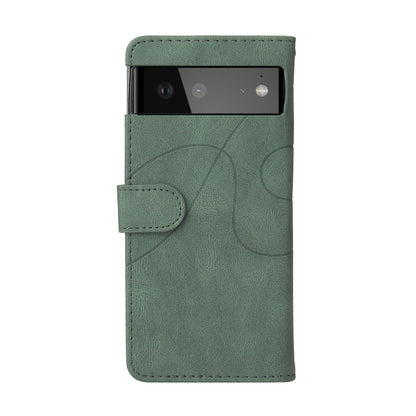 KT Leather Series-1 Bi-color Splicing Design Leather Wallet Case Stand Shell with Handy Strap for Google Pixel 6 Pro