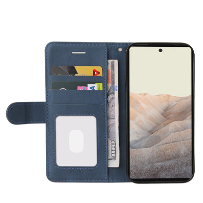 KT Leather Series-1 Bi-color Splicing Design Leather Wallet Case Stand Shell with Handy Strap for Google Pixel 6 Pro