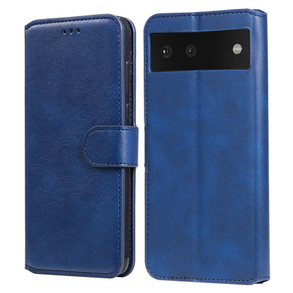 All-round Protective Leather Wallet Cell Phone Cover Shell with Stand for Google Pixel 6