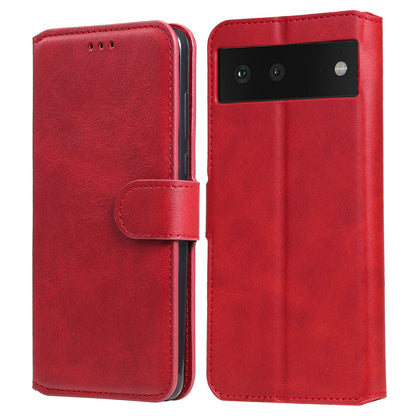 All-round Protective Leather Wallet Cell Phone Cover Shell with Stand for Google Pixel 6