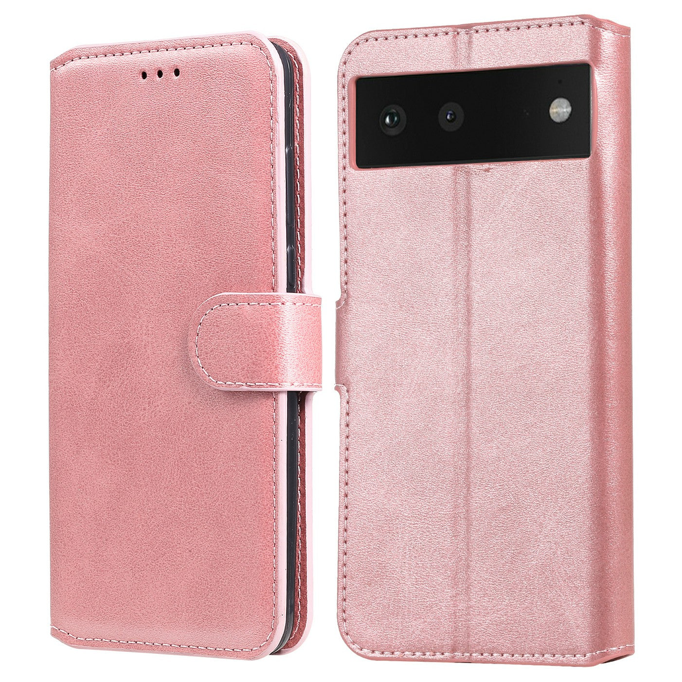 All-round Protective Leather Wallet Cell Phone Cover Shell with Stand for Google Pixel 6