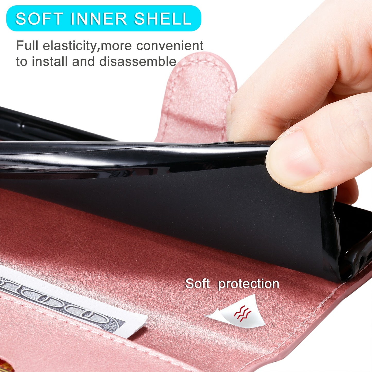 All-round Protective Leather Wallet Cell Phone Cover Shell with Stand for Google Pixel 6