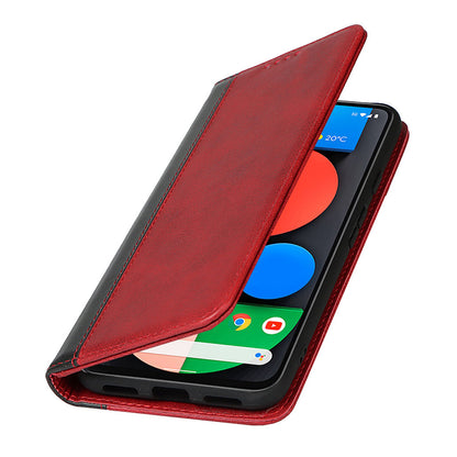 Full Protection Auto-absorbed Bi-color Splicing Design Leather Wallet Phone Shell Case for Google Pixel 5a 5G