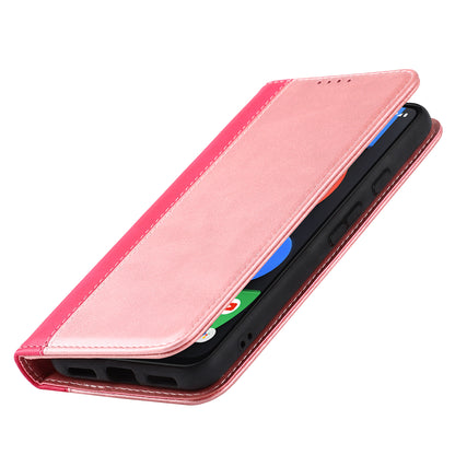 Full Protection Auto-absorbed Bi-color Splicing Design Leather Wallet Phone Shell Case for Google Pixel 5a 5G