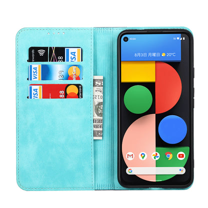 Full Protection Auto-absorbed Bi-color Splicing Design Leather Wallet Phone Shell Case for Google Pixel 5a 5G